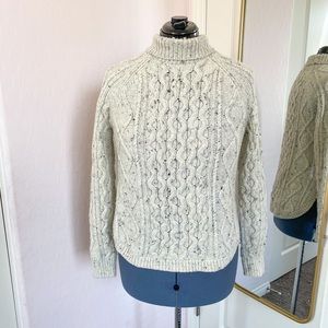Madewell cable knit turtleneck shirttail sweater